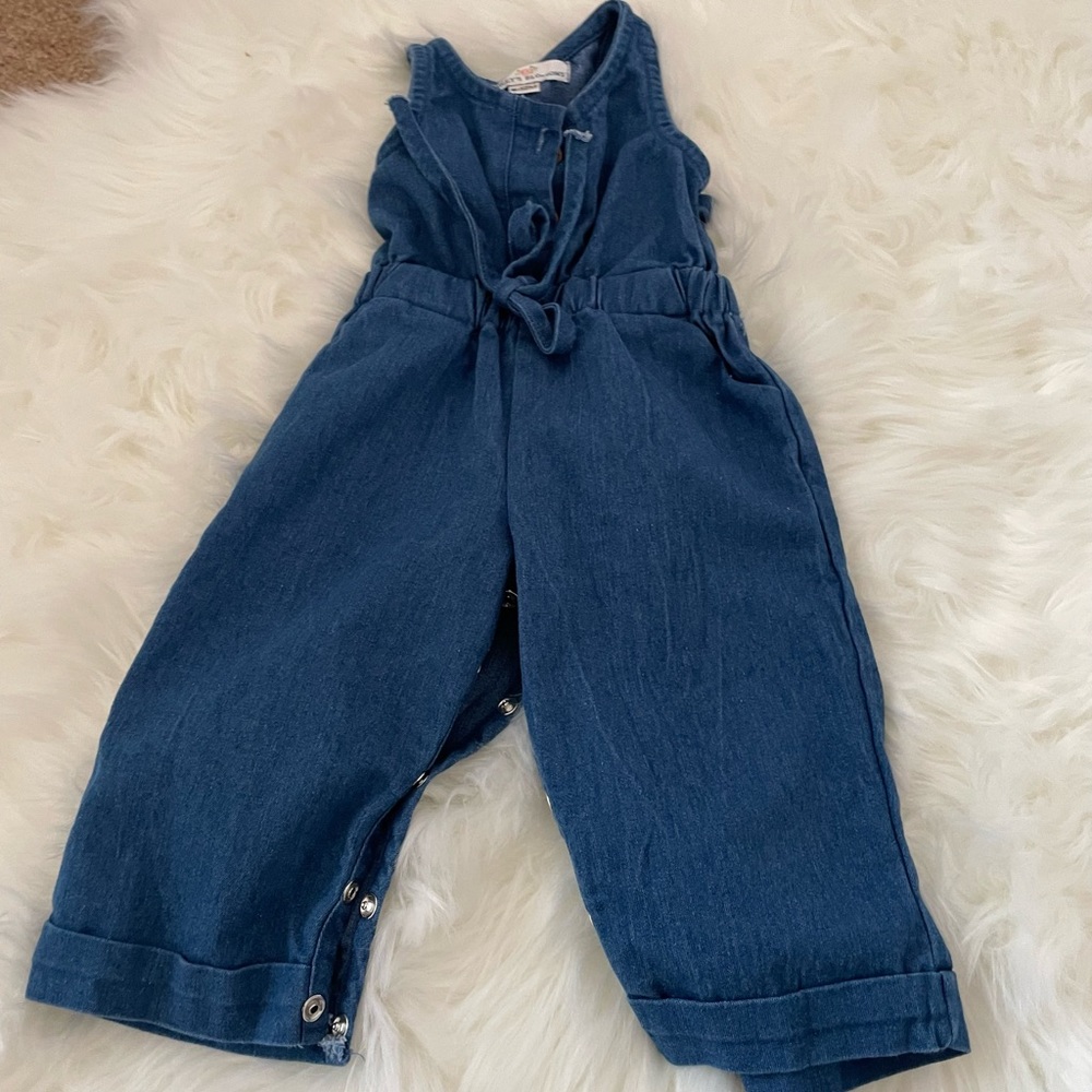 Baileys blossoms denim romper